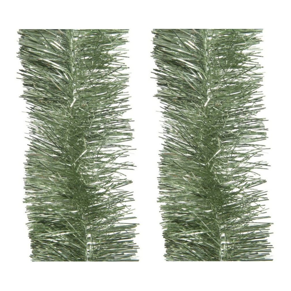 4x Salie groene slingers/lametta kerstboom guirlandes 270 x 7cm -