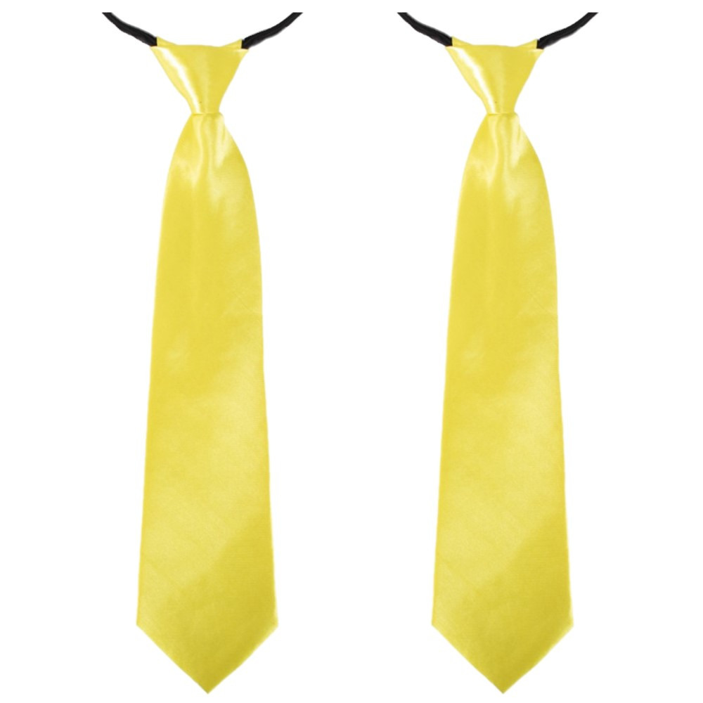 4x stuks gele carnaval verkleed stropdas 40 cm verkleedaccessoire