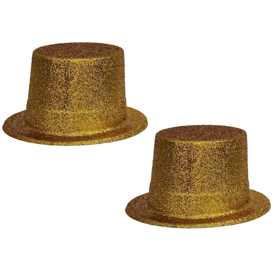 4x stuks gouden glitter verkleed hoeden volwassenen