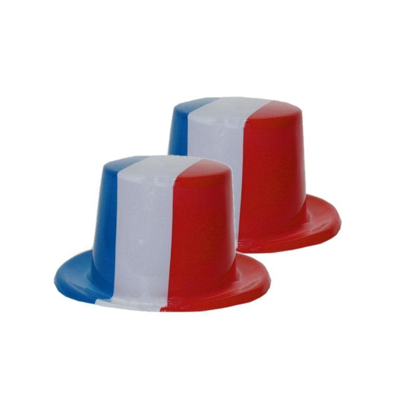 4x stuks hoge hoed van vlag Frankrijk