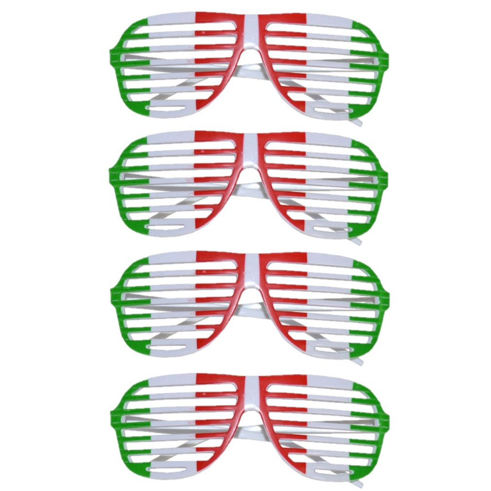 4x stuks italie lamellen supporters bril voor volwassenen