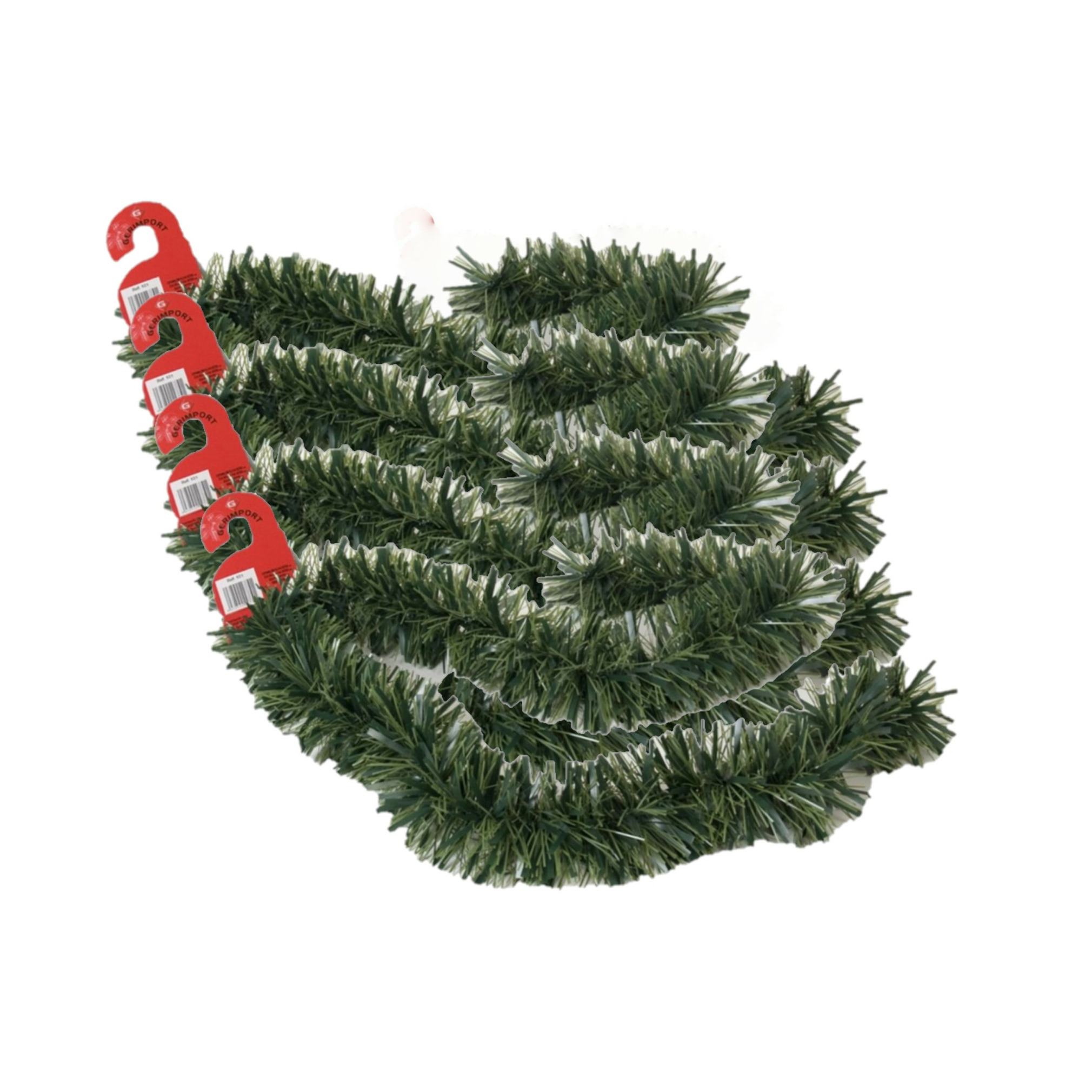 4x stuks kerstboom folie slingers-lametta guirlandes van 180 x 12 cm in de kleur glitter groen