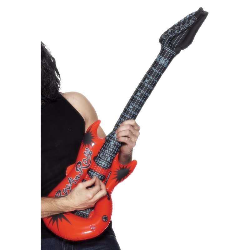 4x stuks opblaasbare rode elektrische gitaar 99 cm
