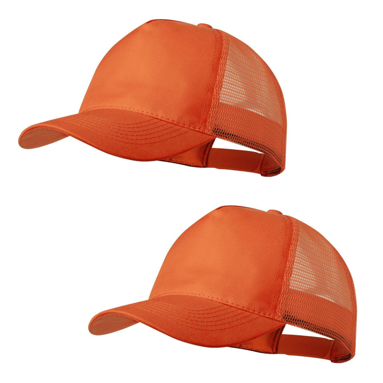 4x stuks oranje mesh baseballcap voor volwassenen