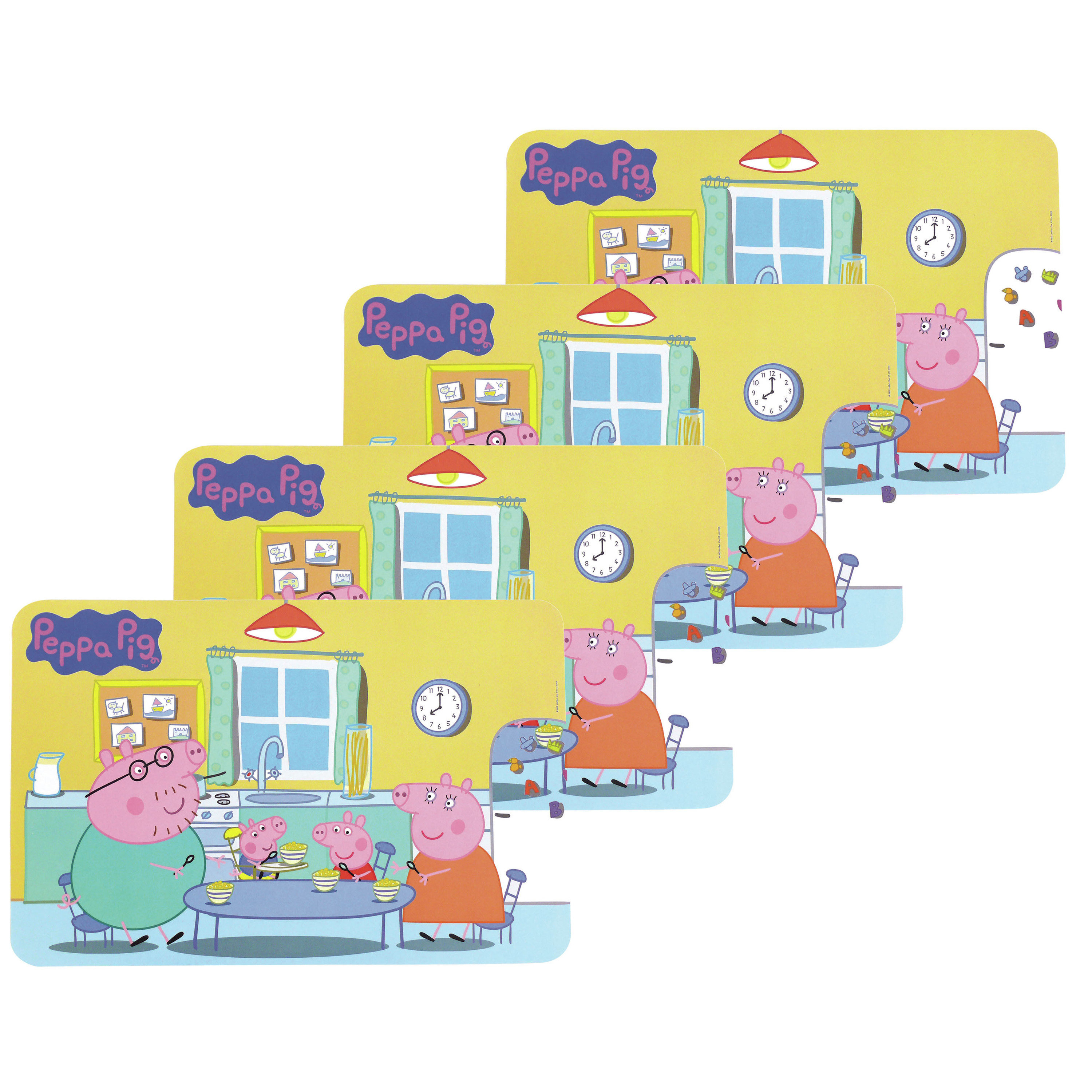 4x stuks placemats voor kinderen Peppa Pig 43 x 28 cm