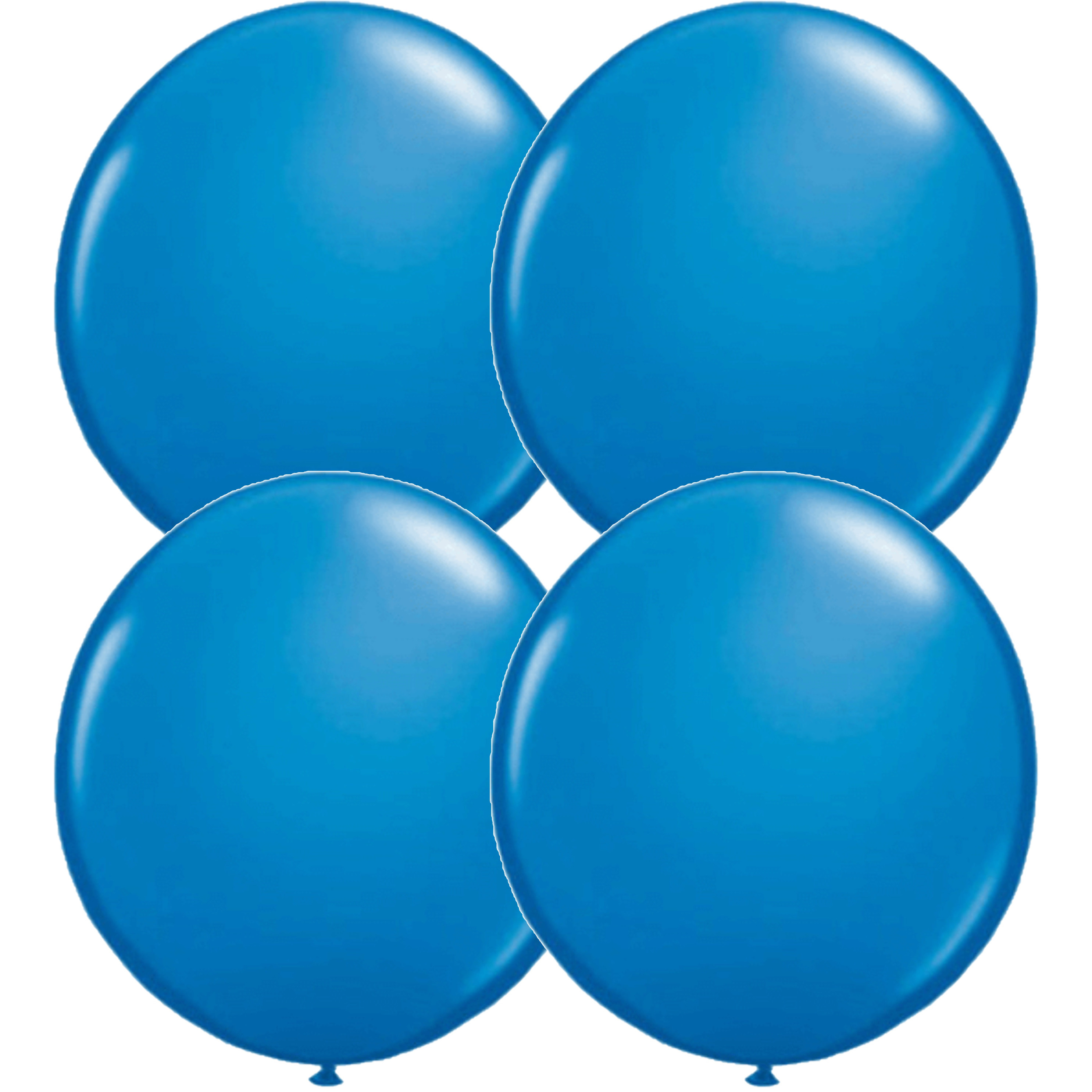 4x stuks qualatex ballon 90 cm diameter donker blauw -