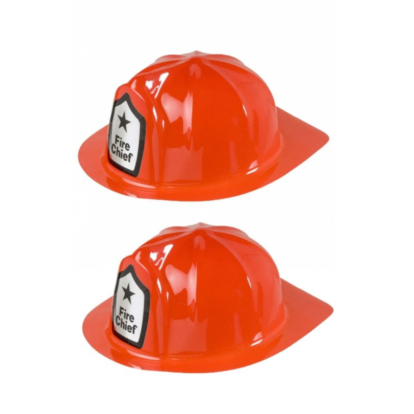 4x stuks rode brandweer verkleed helm