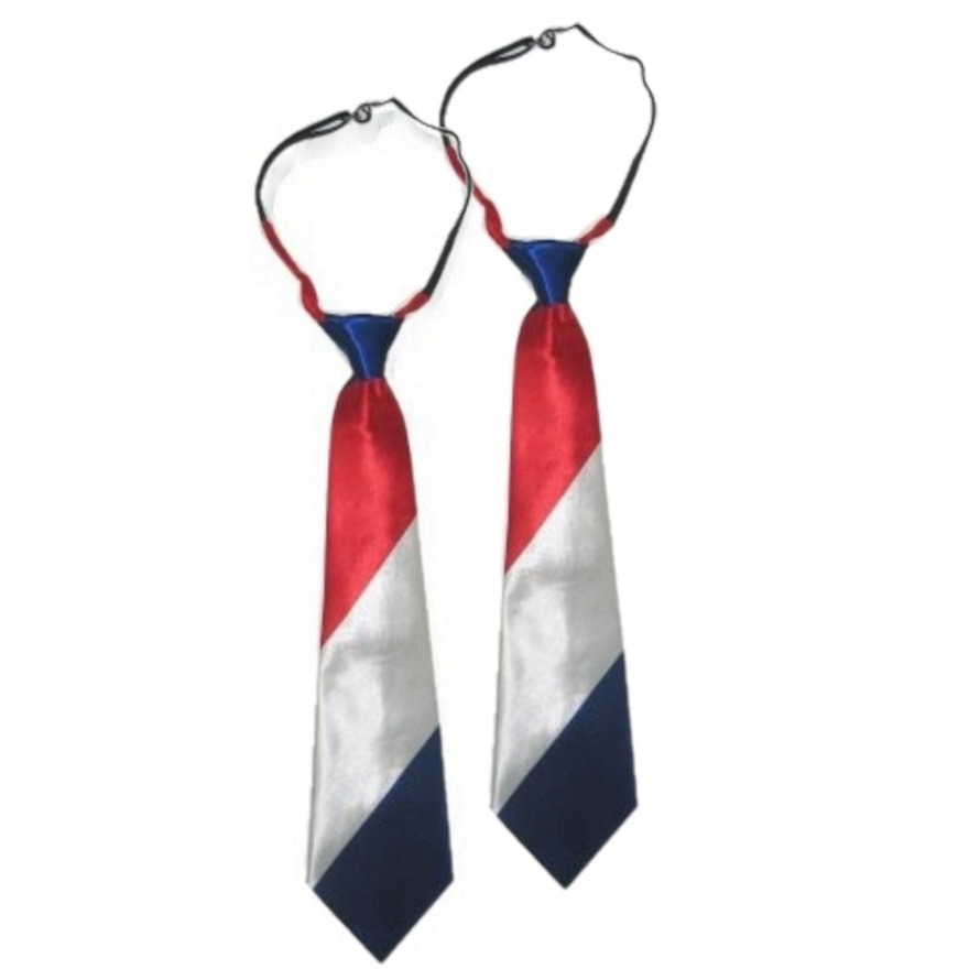 4x stuks stropdas vlag Nederland kleuren