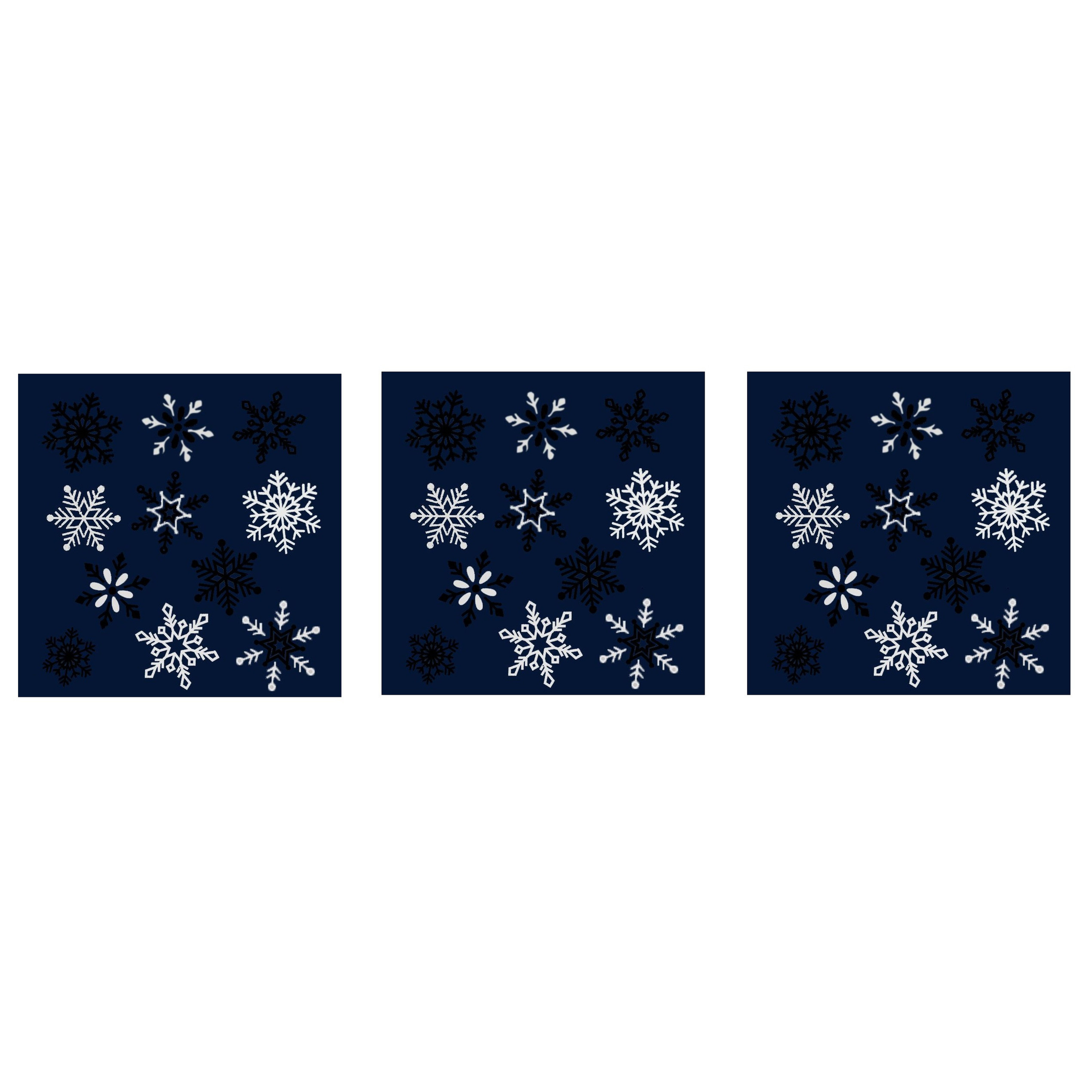 4x stuks velletjes kerst raamstickers sneeuwvlokken 28,5 x 30,5 cm