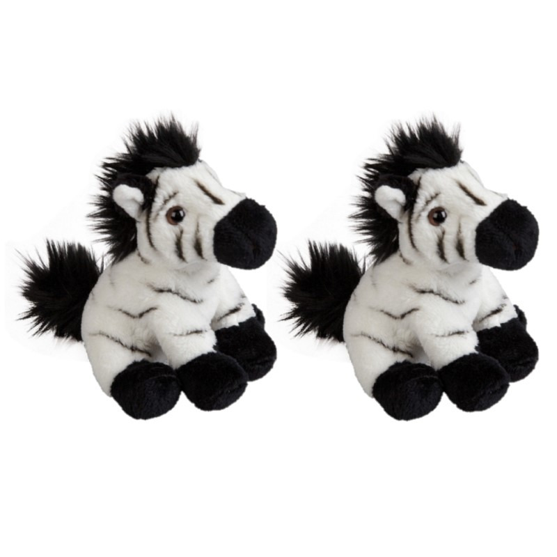 4x stuks zebra speelgoed knuffel 15 cm