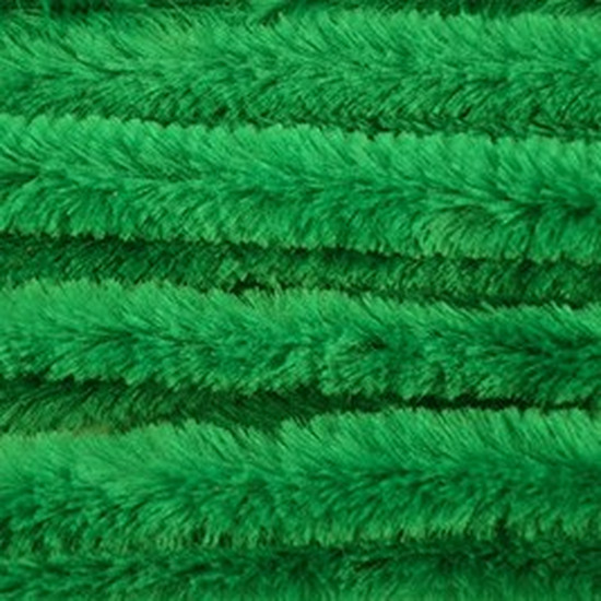 50x Groen chenille draad 14 mm x 50 cm