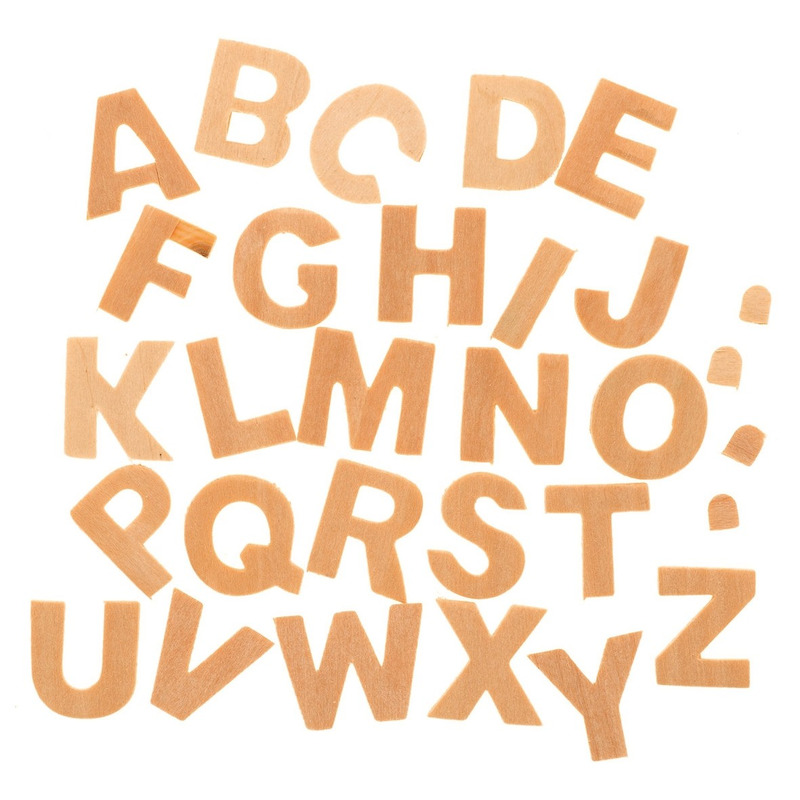 52x Houten alfabet letters 2,5 cm hobby-knutselmateriaal