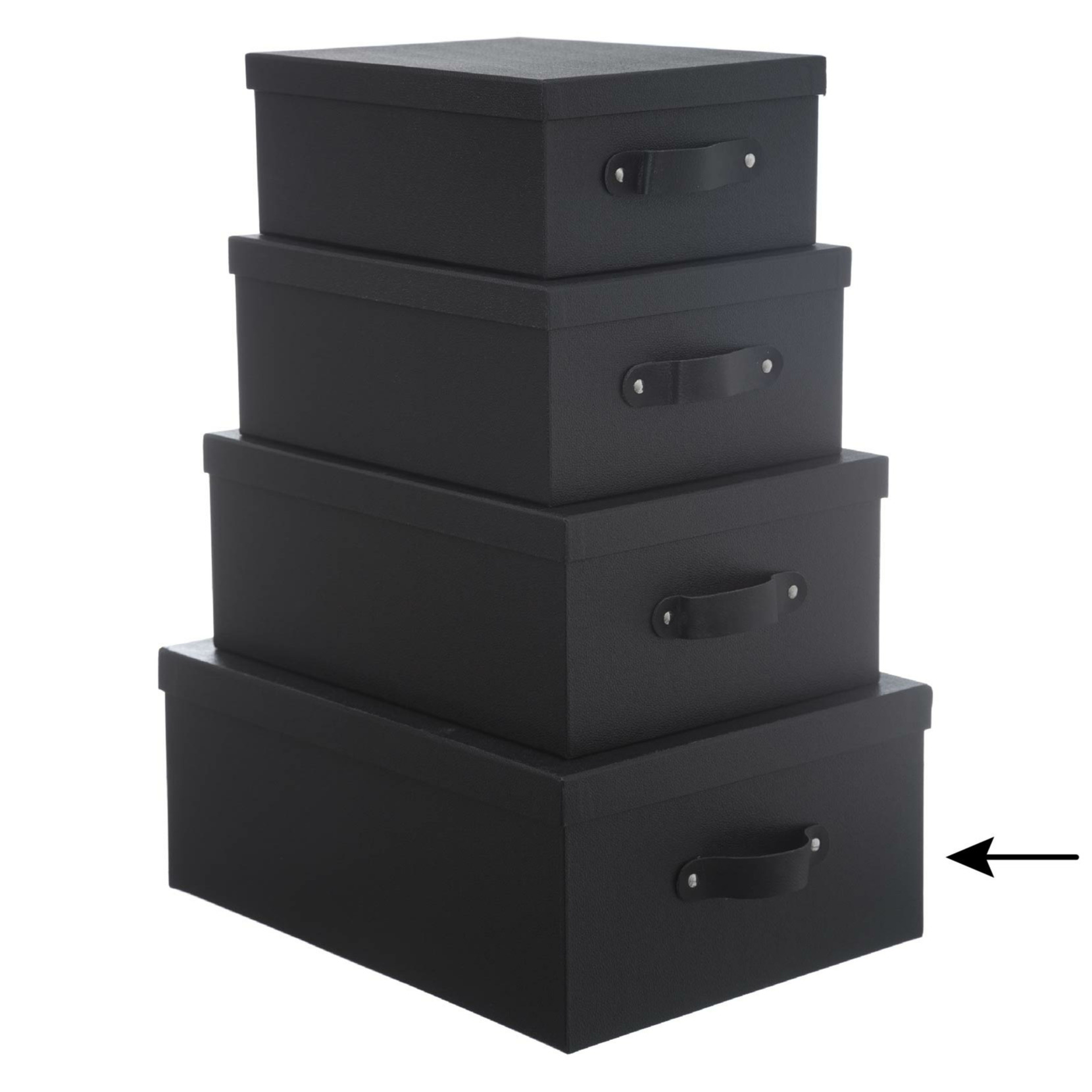 5Five Opbergdoos-box zwart L39 x B30 x H16 cm Stevig karton Industrialbox