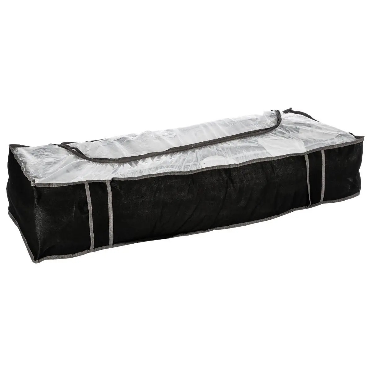 5Five Opberghoes-beschermhoes dekens en kussens zwart-grijs 100 x 45 x 20 cm