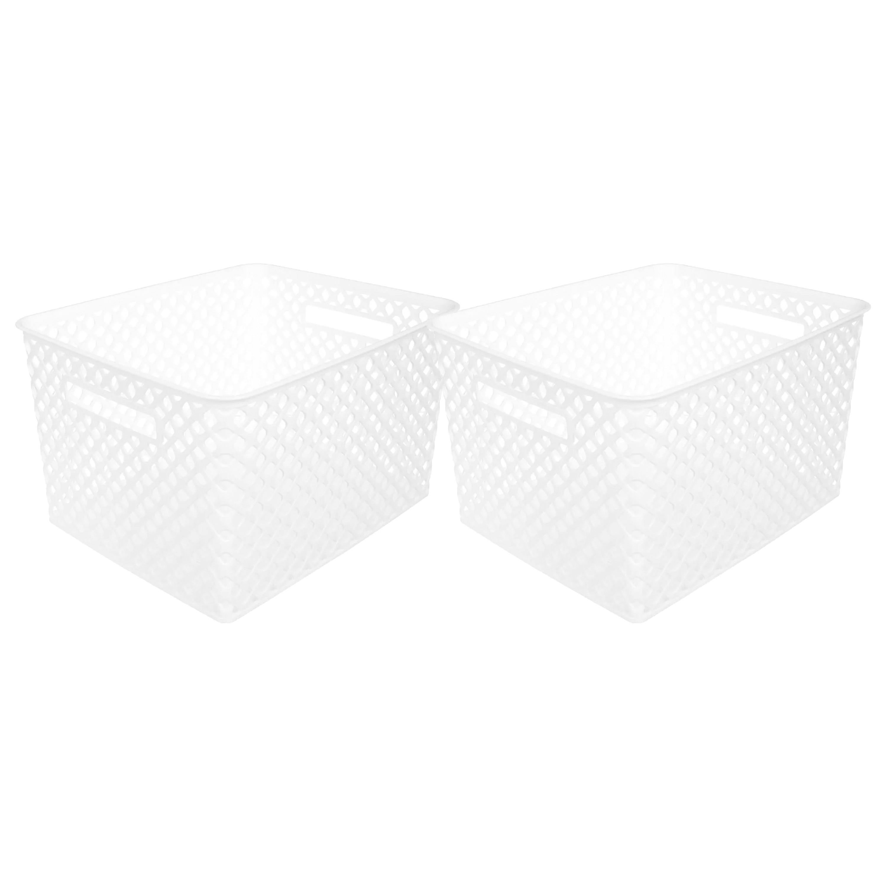 5Five Opbergmand-box van kunststof 4x wit 30 x 37 x 21 cm 19 liter