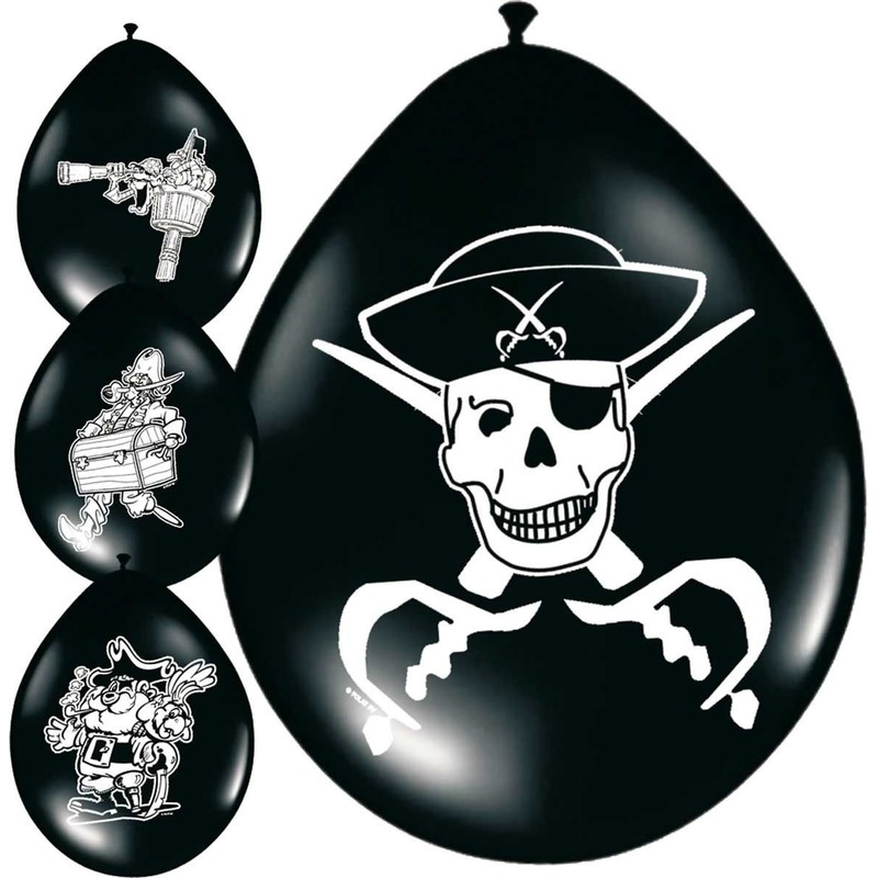 64x stuks Piraten ballonnen versiering