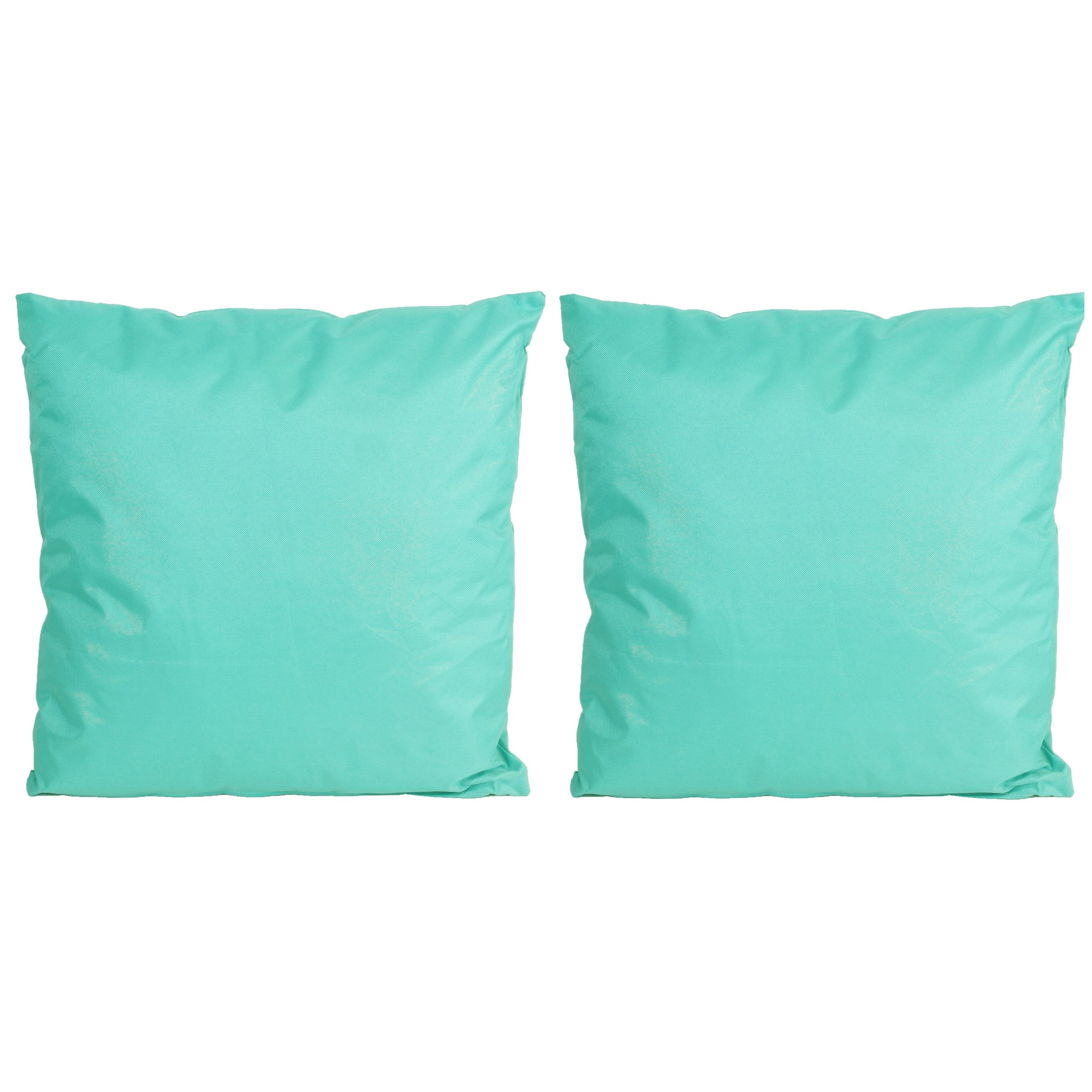 6x Bank-sier kussens voor binnen en buiten in de kleur aqua blauw 45 x 45 cm