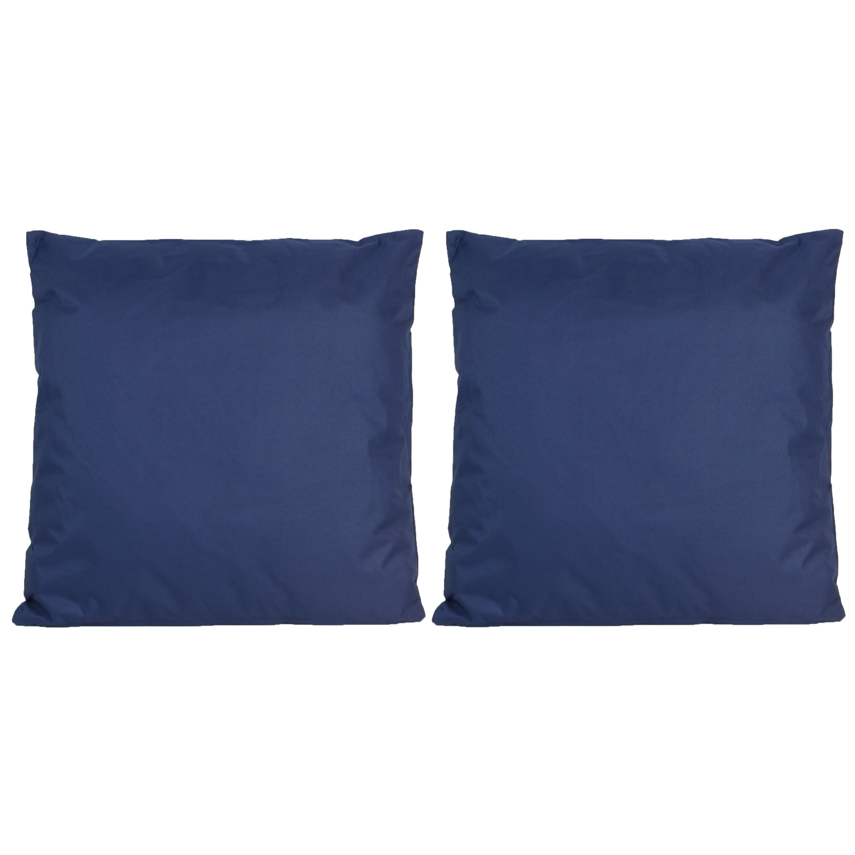 6x Bank-sier kussens voor binnen en buiten in de kleur donkerblauw 45 x 45 cm