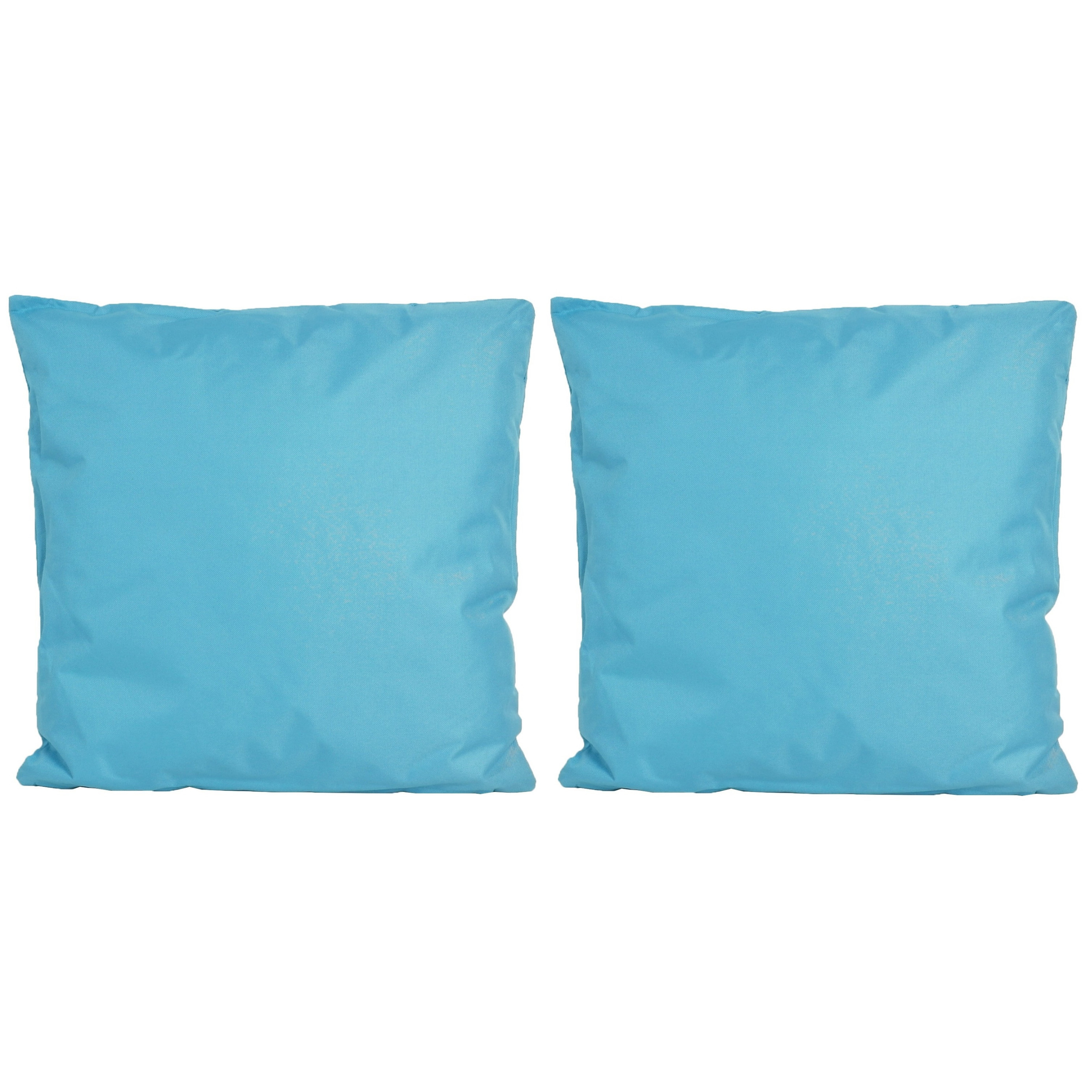 6x Bank-sier kussens voor binnen en buiten in de kleur lichtblauw 45 x 45 cm