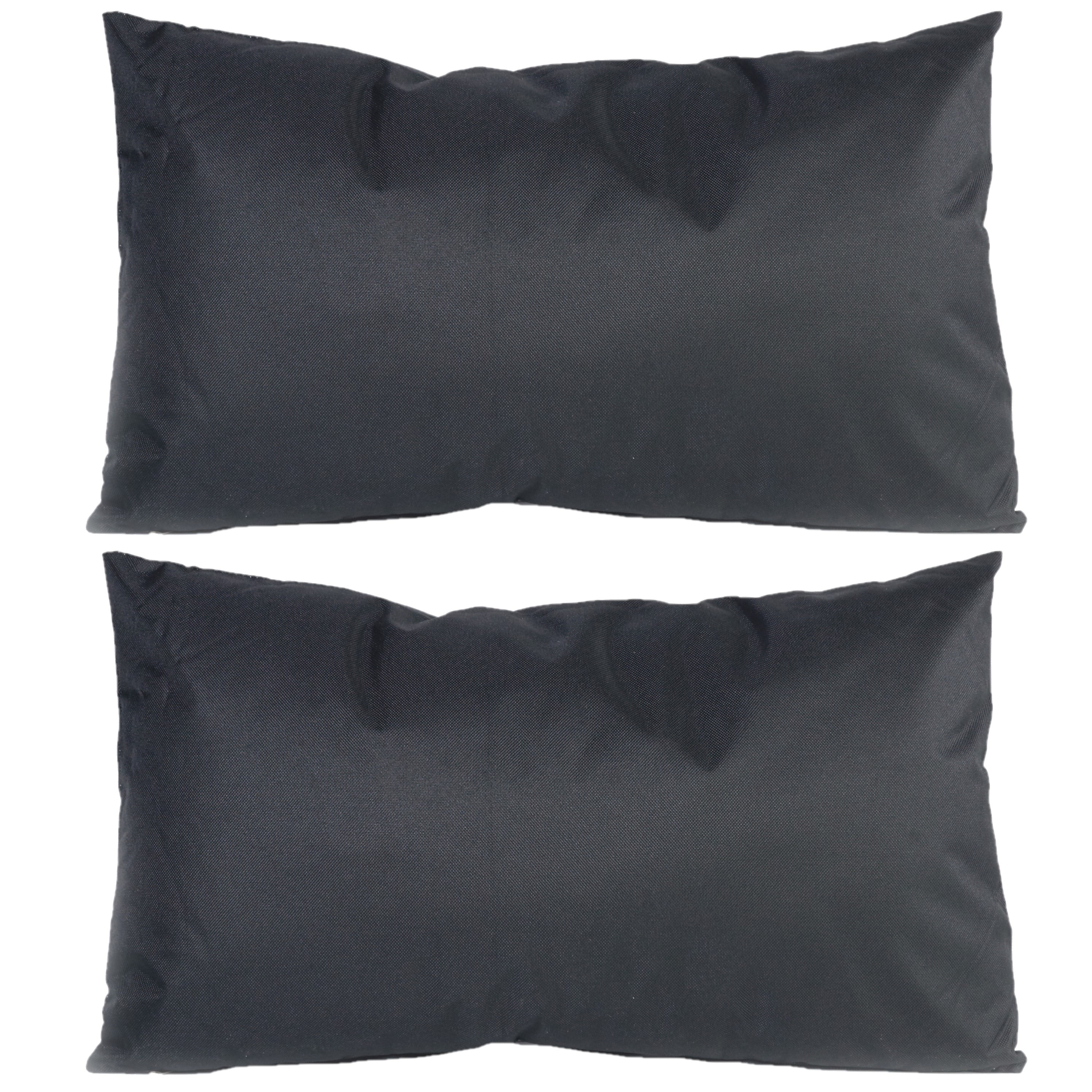 6x Bank-sier kussens voor binnen en buiten in de kleur zwart 30 x 50 cm