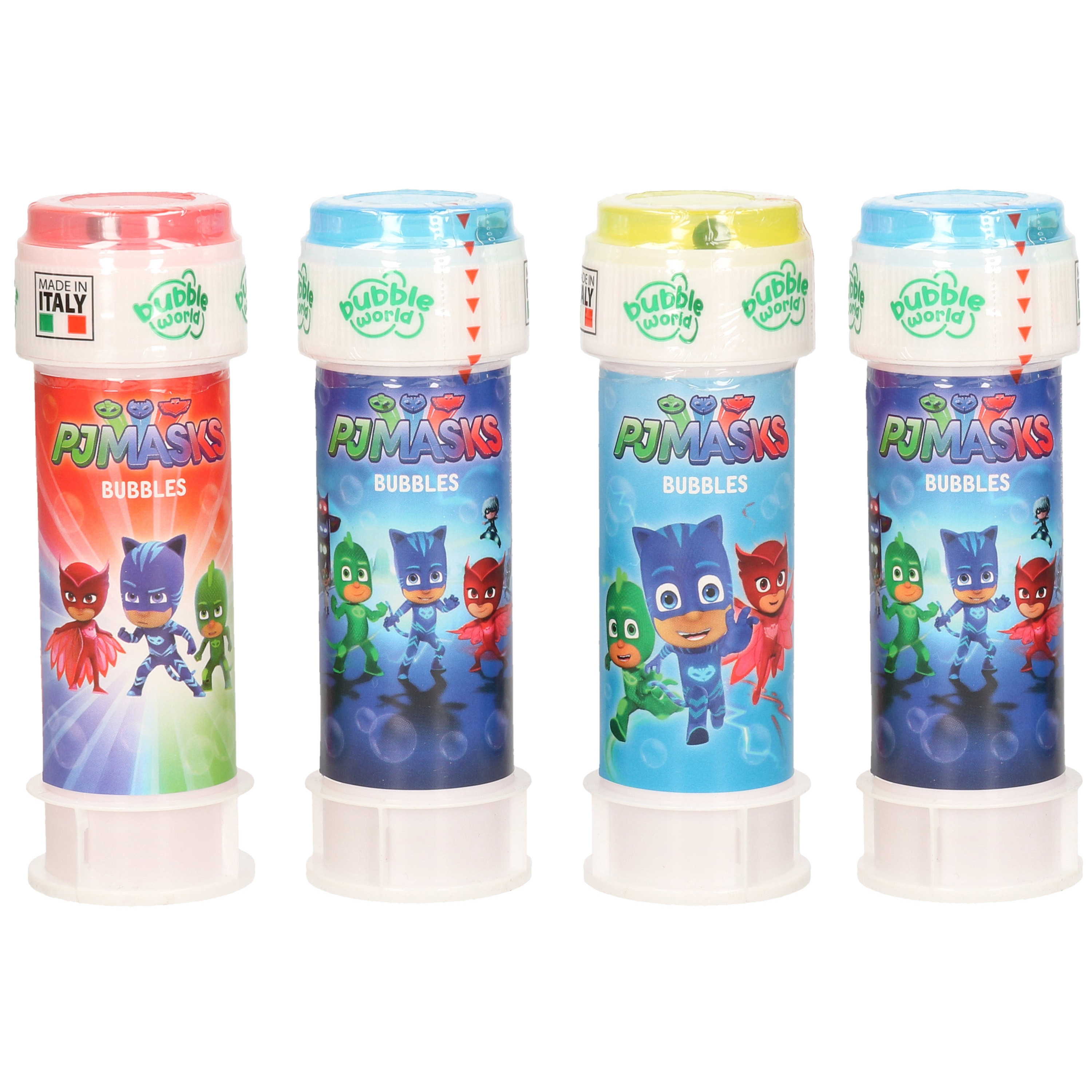 6x Disney PJ Masks bellenblaas flesjes met bal spelletje in dop 60 ml voor kinderen