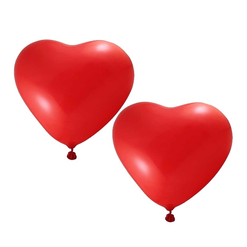 6x hartjes ballonnen rood