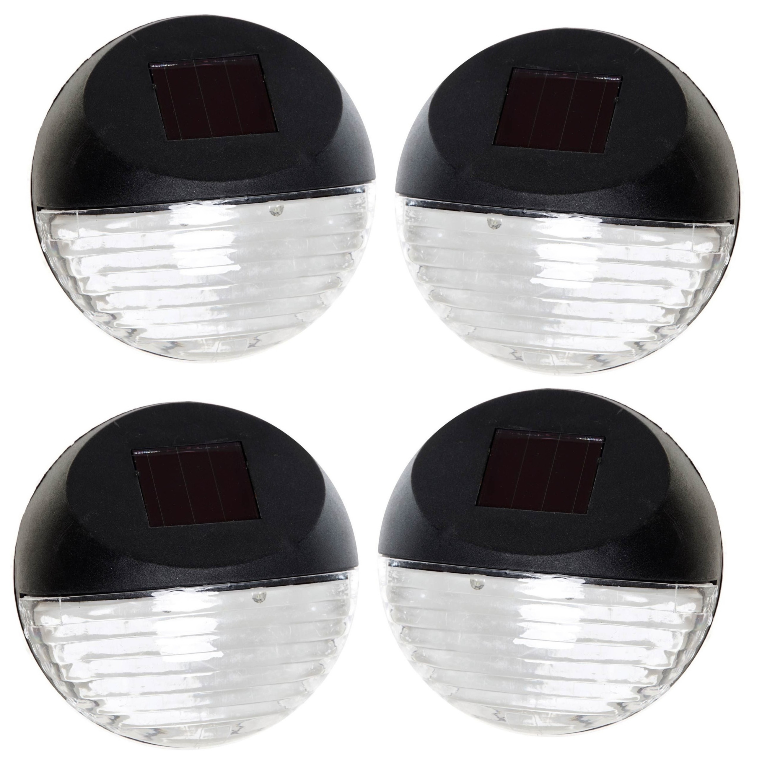 6x Solar LED verlichting voor huis-muur-schutting wandlamp 11 cm zwart