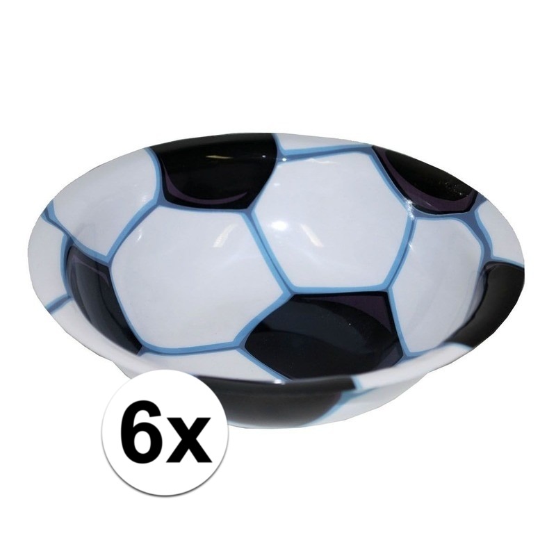 6x Voetbal bakje van plastic