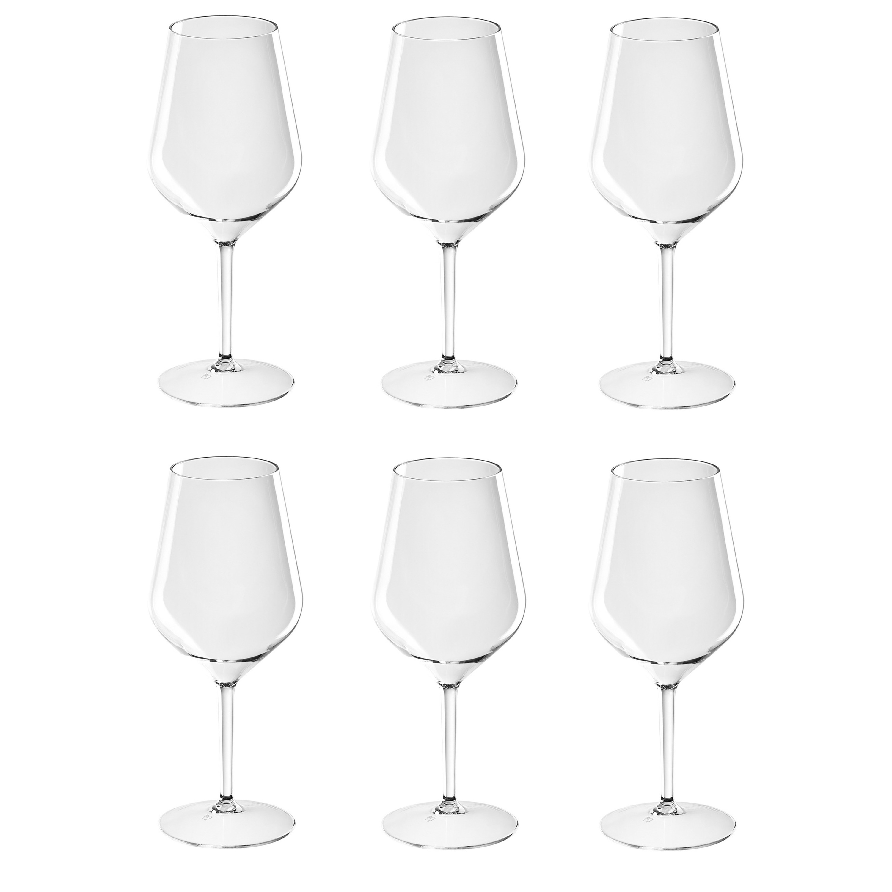 6x Witte of rode wijn wijnglazen 47 cl-470 ml van onbreekbaar kunststof