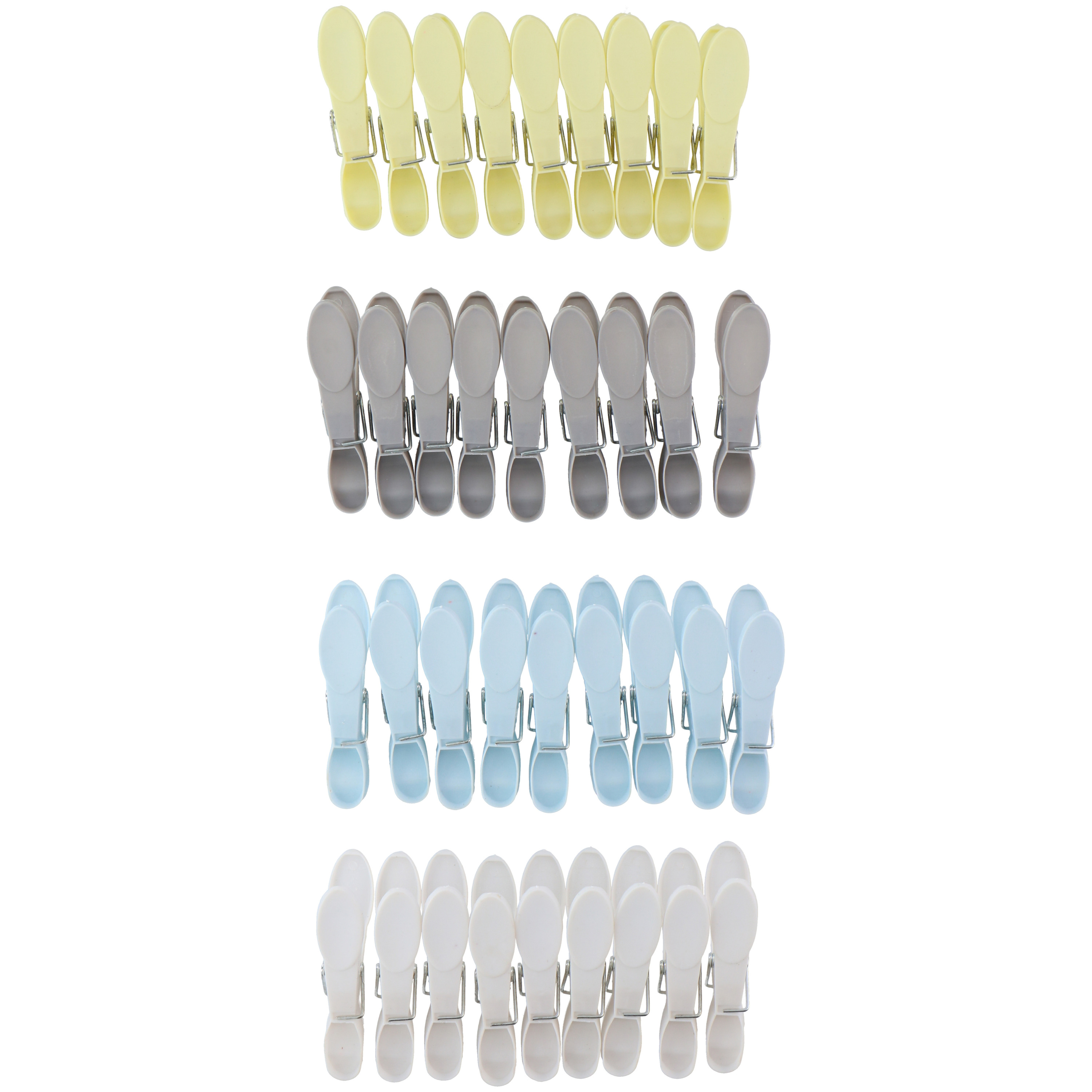 Gekleurde wasknijpers van kunststof - 72x stuks - plastic knijpers / wasspelden