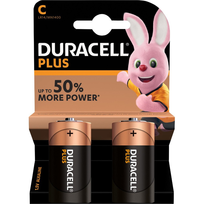 8x Duracell C Plus batterijen alkaline LR14 MN1400 1.5 V