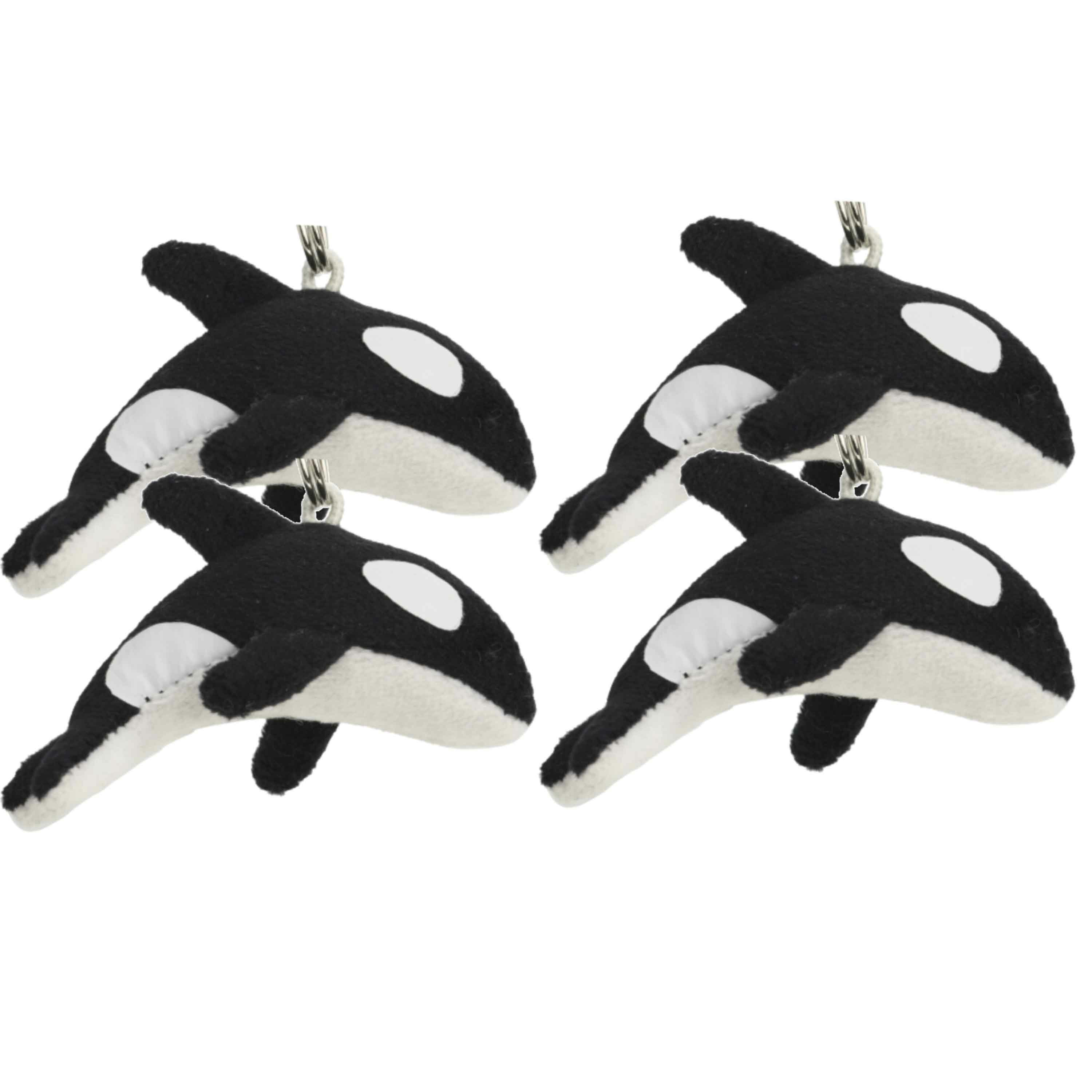 8x Pluche orka knuffel sleutelhanger 6 cm