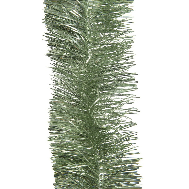 8x Salie groene slingers/lametta kerstboom guirlandes 270 x 7cm -