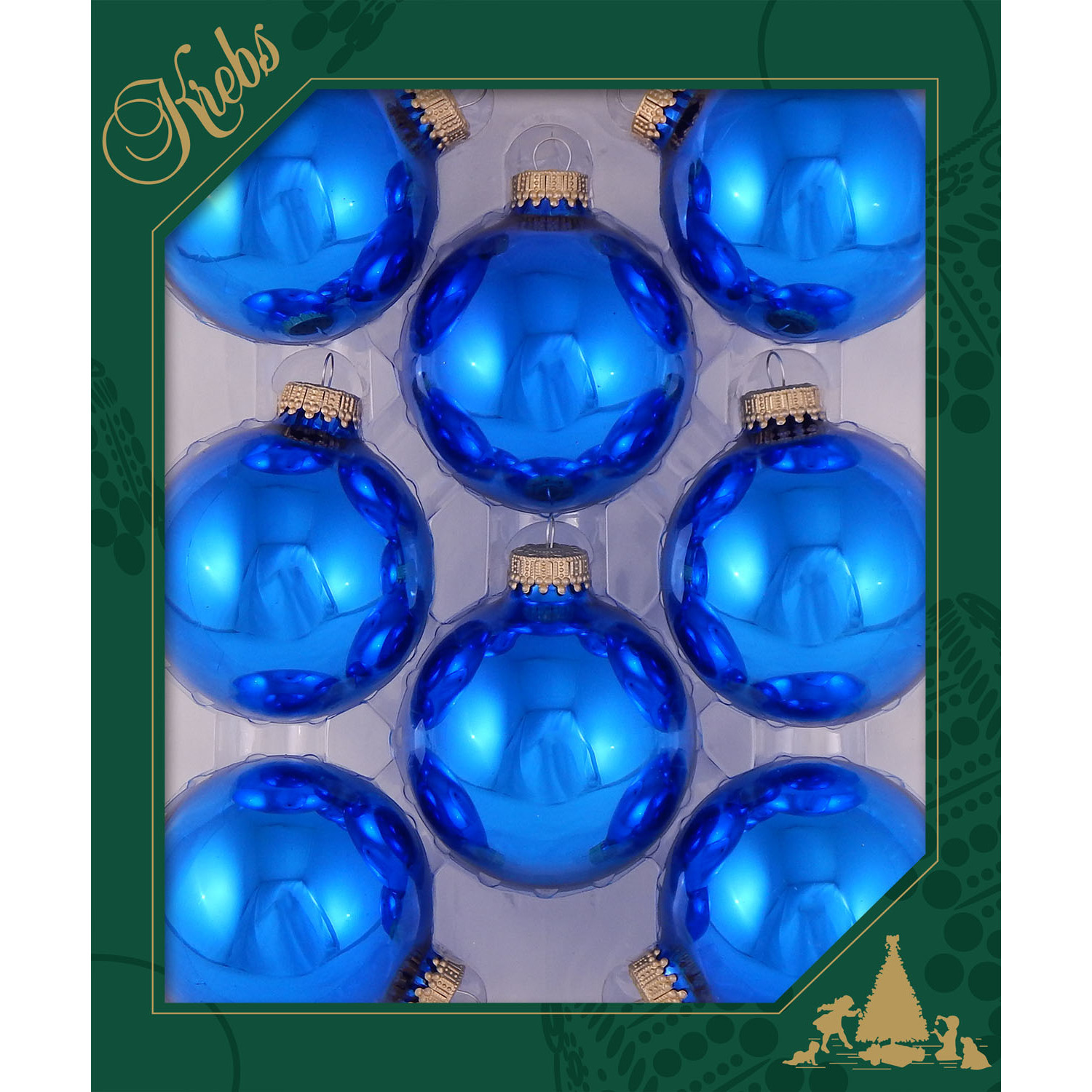 8x stuks glazen kerstballen 7 cm klassiek blauw glans