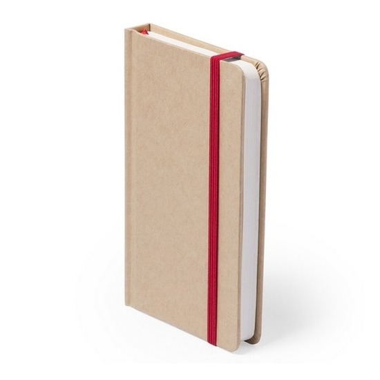 8x stuks luxe schriftje-notitieboekje rood met elastiek A6 formaat