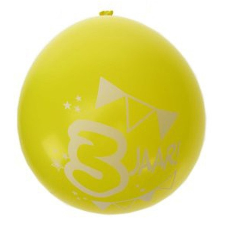 8x stuks party ballonnen 3 jaar thema