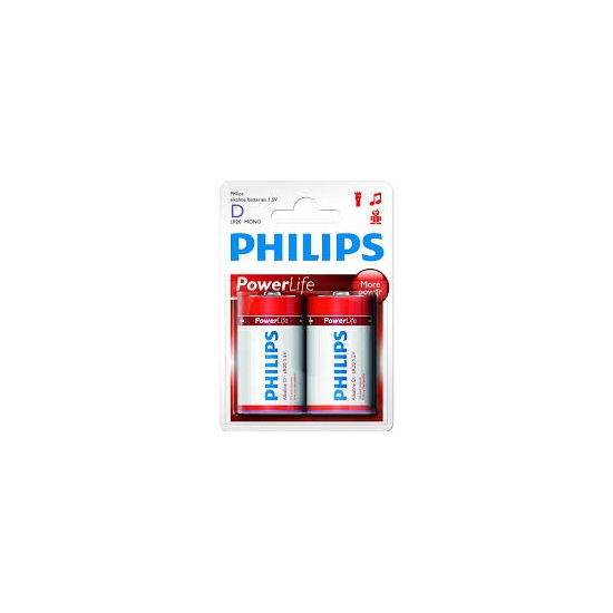 8x stuks Philips Lr20 D batterijen