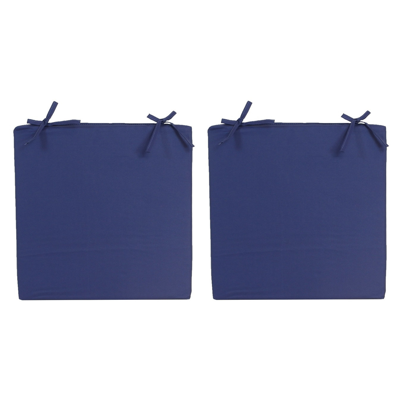 8x stuks stoelkussens voor binnen en buiten in de kleur donkerblauw 40 x 40 cm