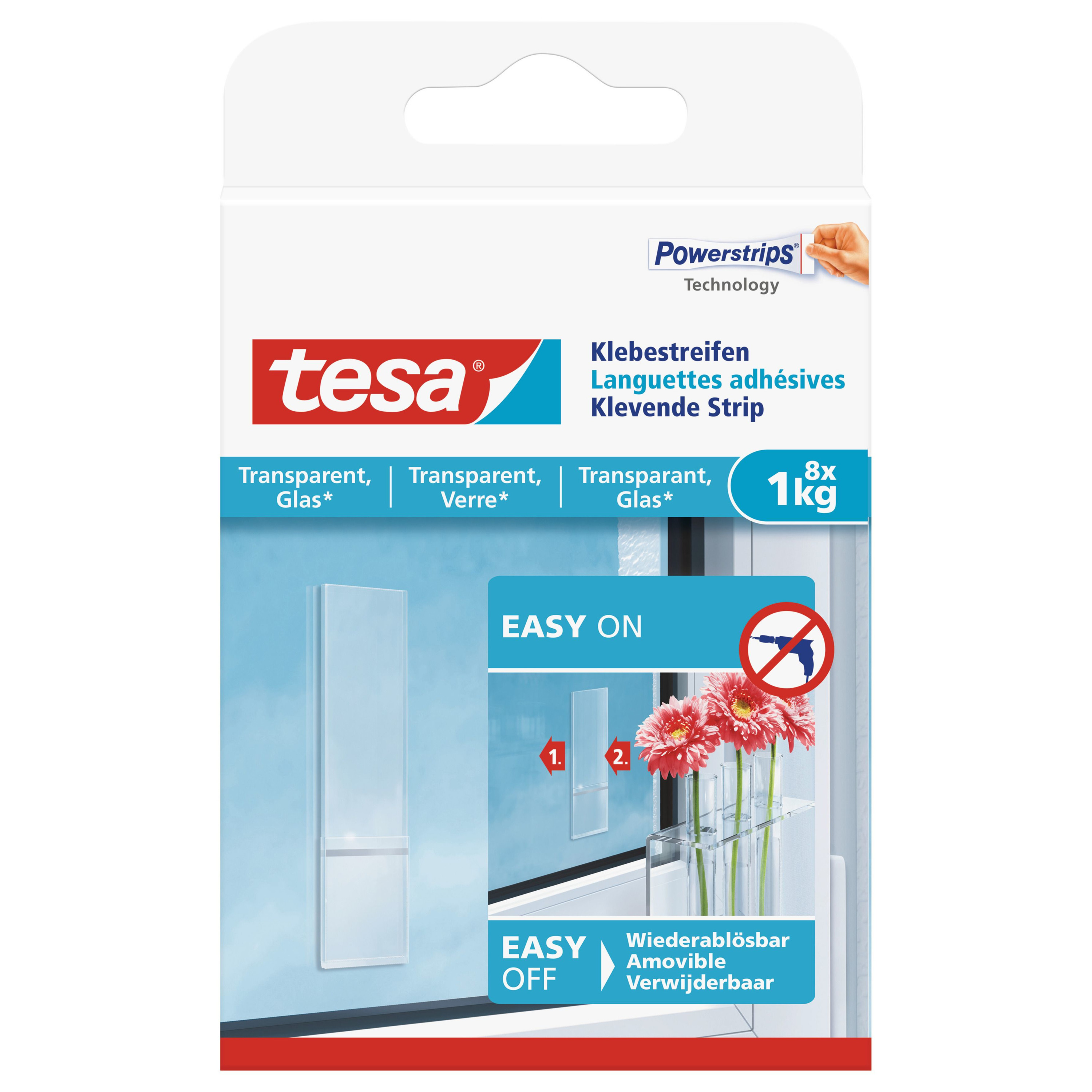 8x Tesa Powerstrips voor spiegels/ruiten klusbenodigdheden -