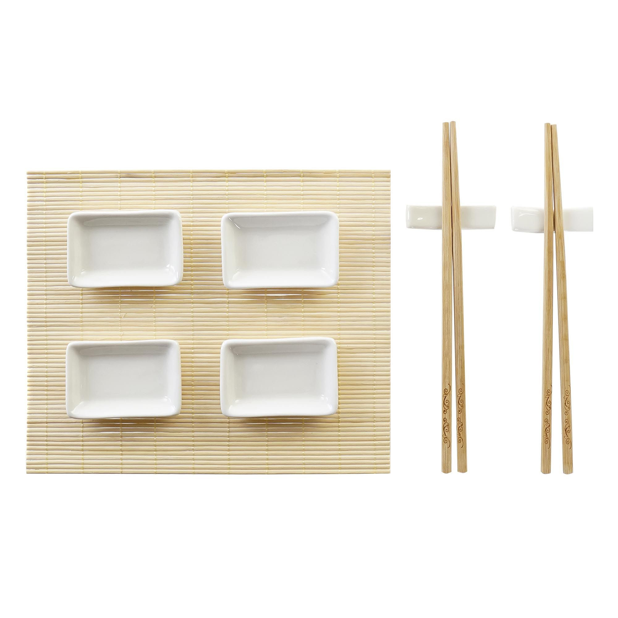 9-delige sushi serveer set bamboe voor 2 personen