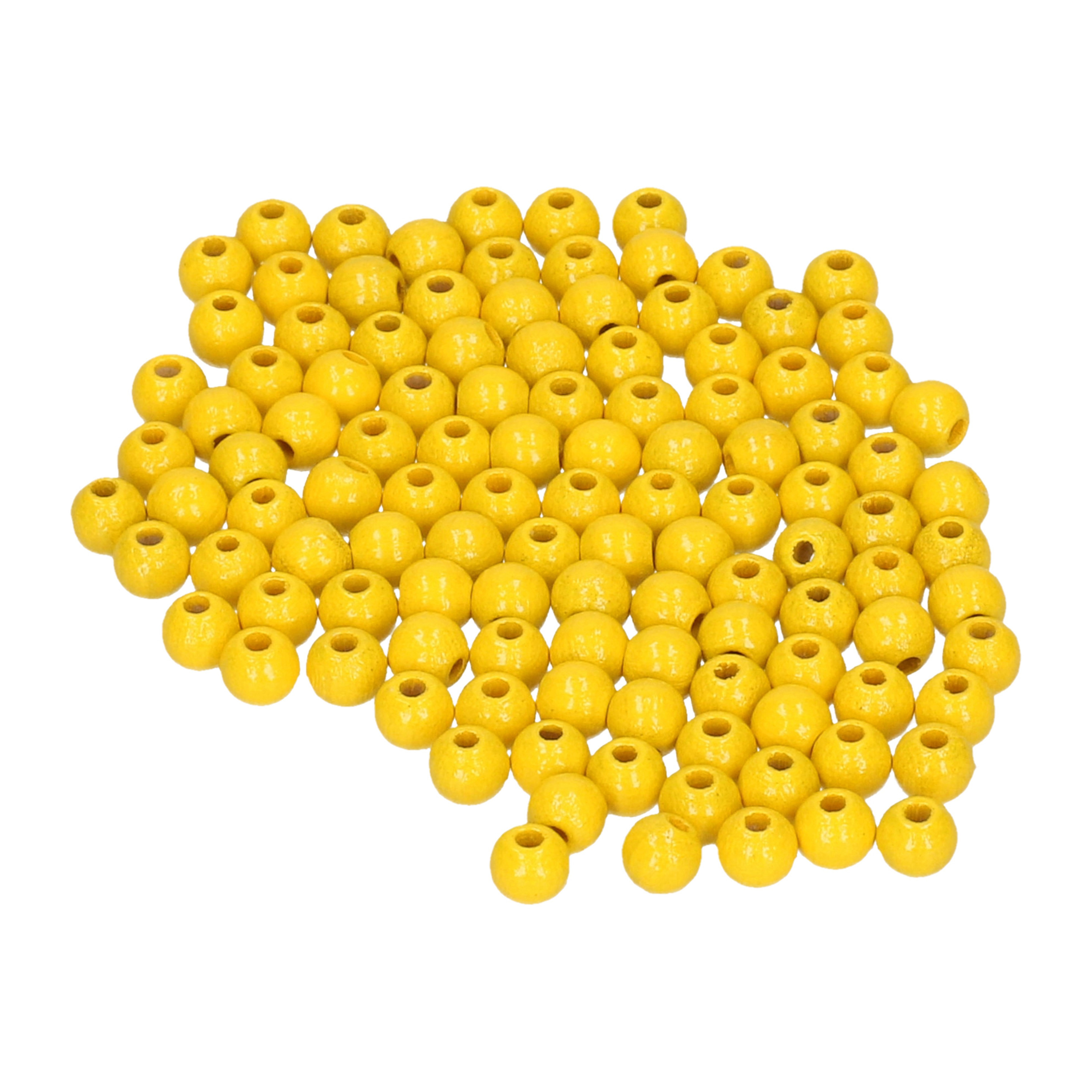 920x stuks gele houten kralen 6 mm