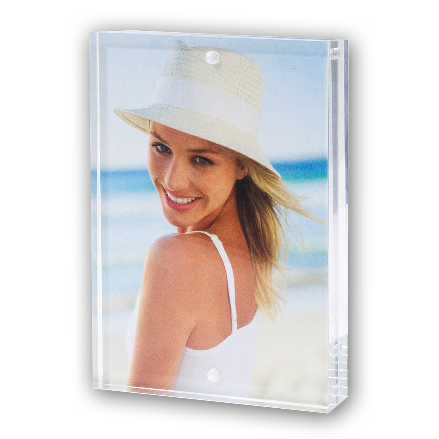 Acryl fotolijst transparant met magnetisch frame geschikt voor een foto van 7 x 10 cm