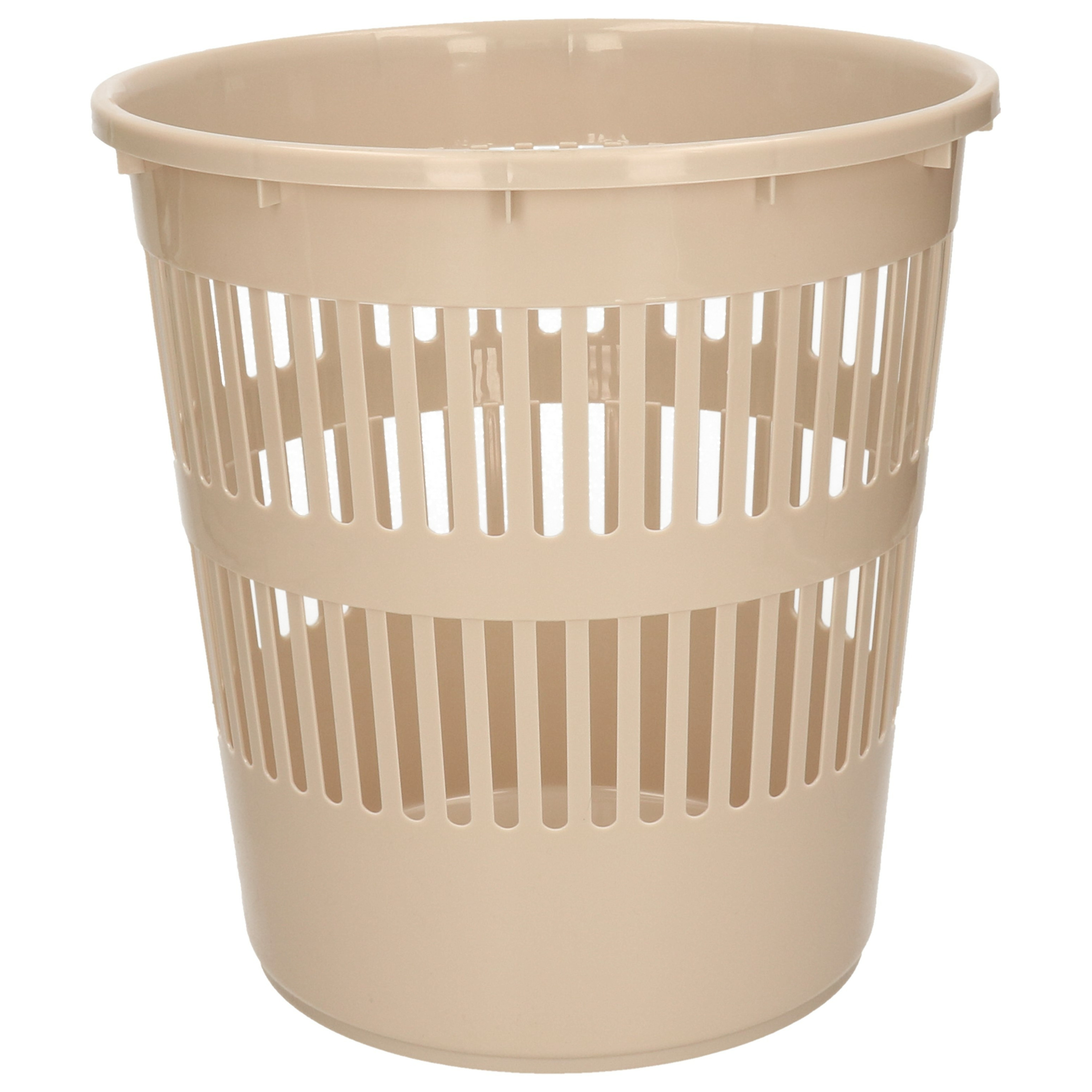 Afvalbak-vuilnisbak-kantoor prullenbak plastic beige 28 cm