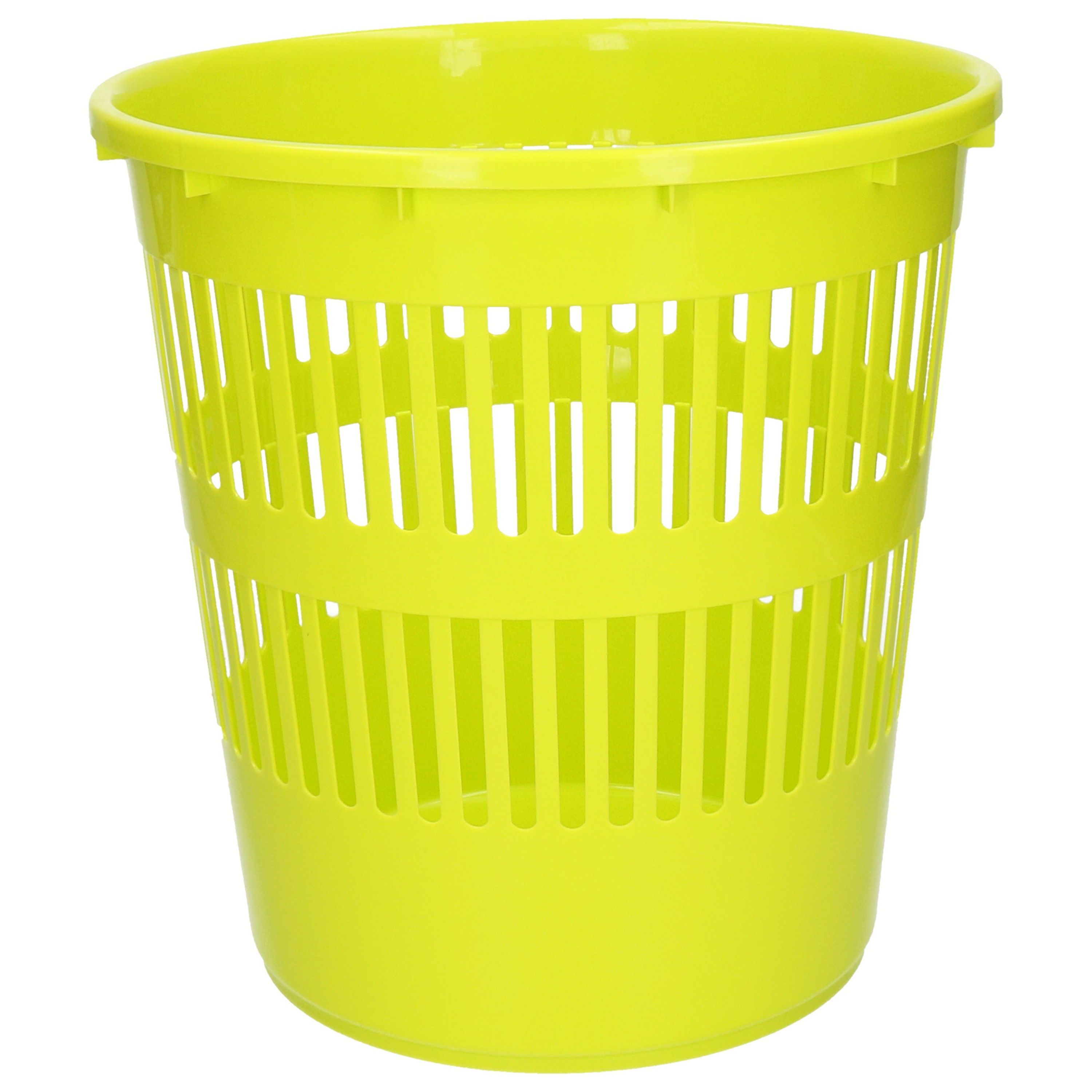 Afvalbak-vuilnisbak-kantoor prullenbak plastic groen 28 cm