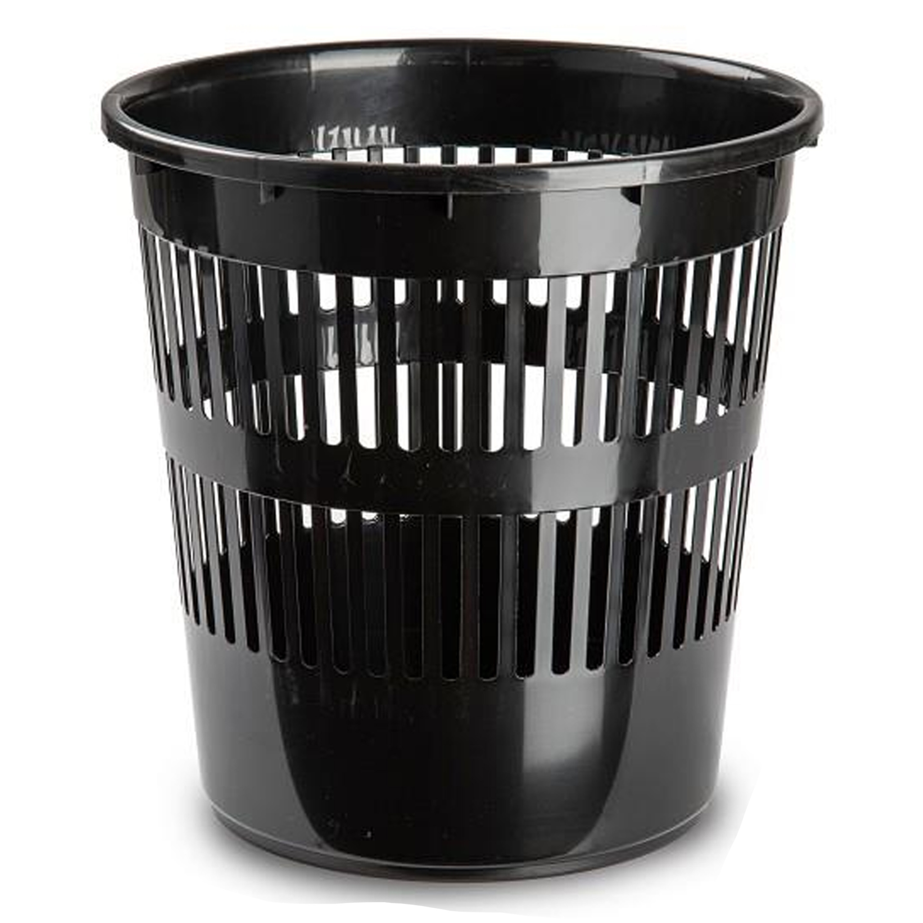 Afvalbak-vuilnisbak-kantoor prullenbak plastic zwart 28 cm