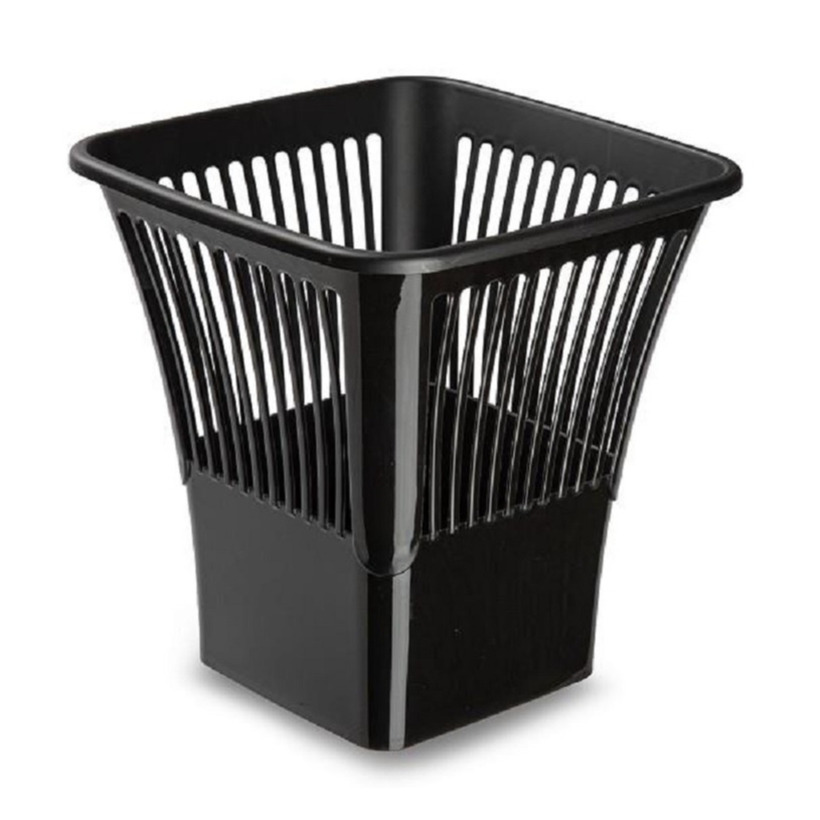 Afvalbak-vuilnisbak-kantoor prullenbak plastic zwart 30 cm