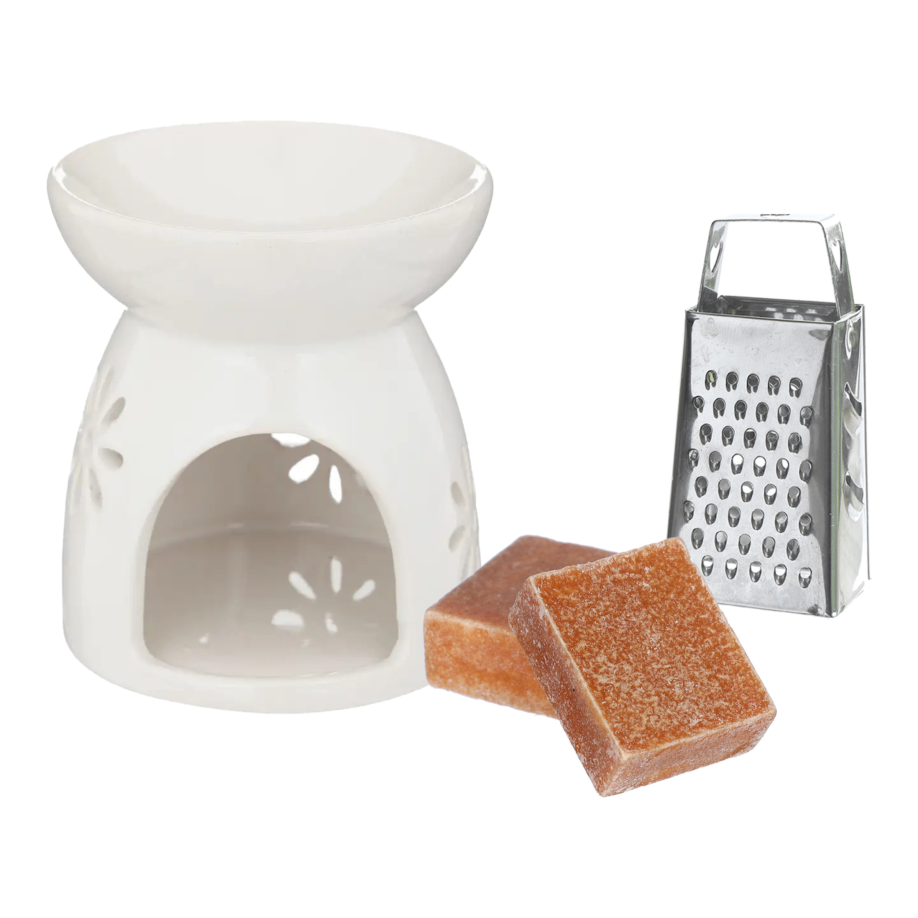 Amberblokjes-geurblokjes cadeauset amber geur inclusief geurbrander en mini rasp
