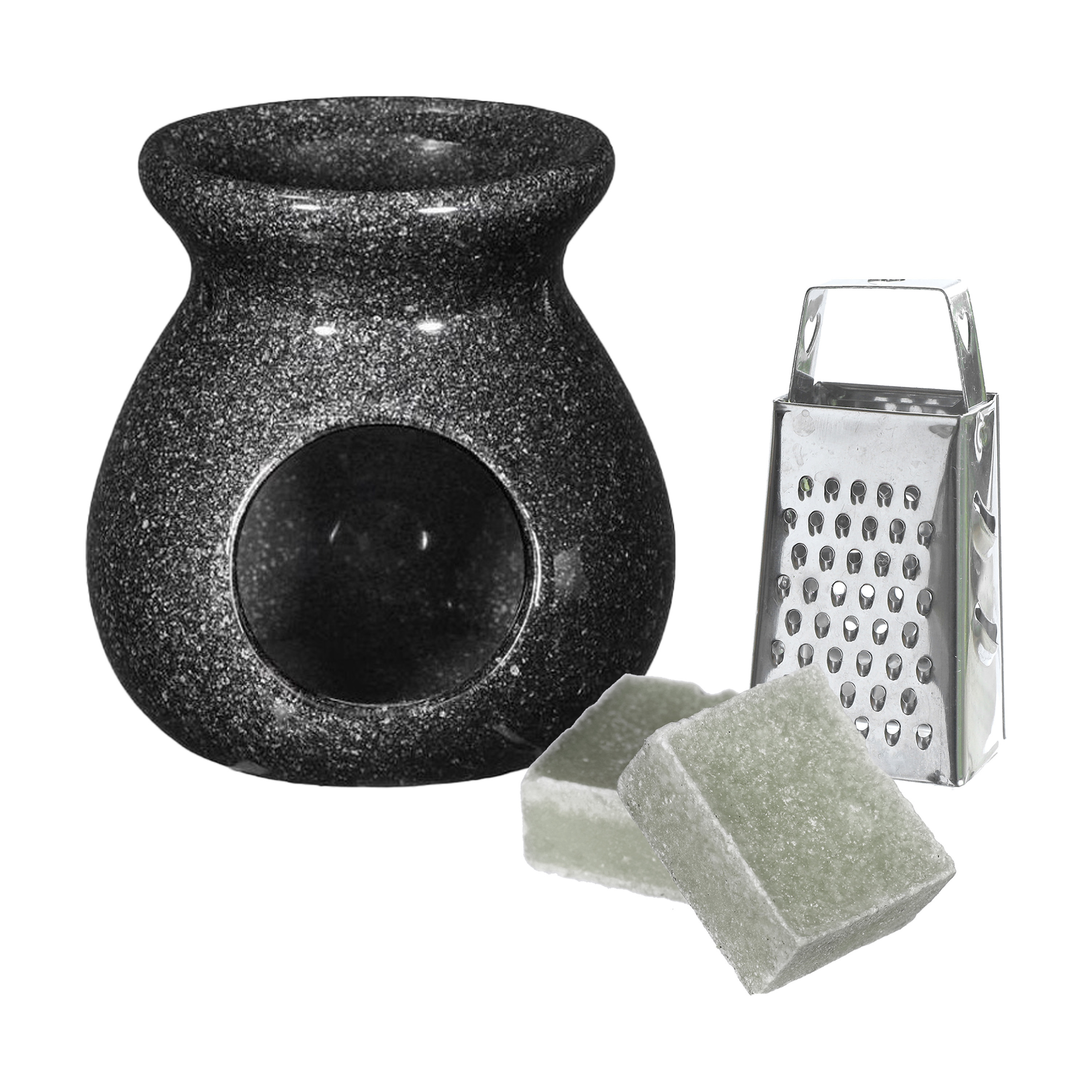 Amberblokjes-geurblokjes cadeauset eucalyptus geur inclusief geurbrander en mini rasp