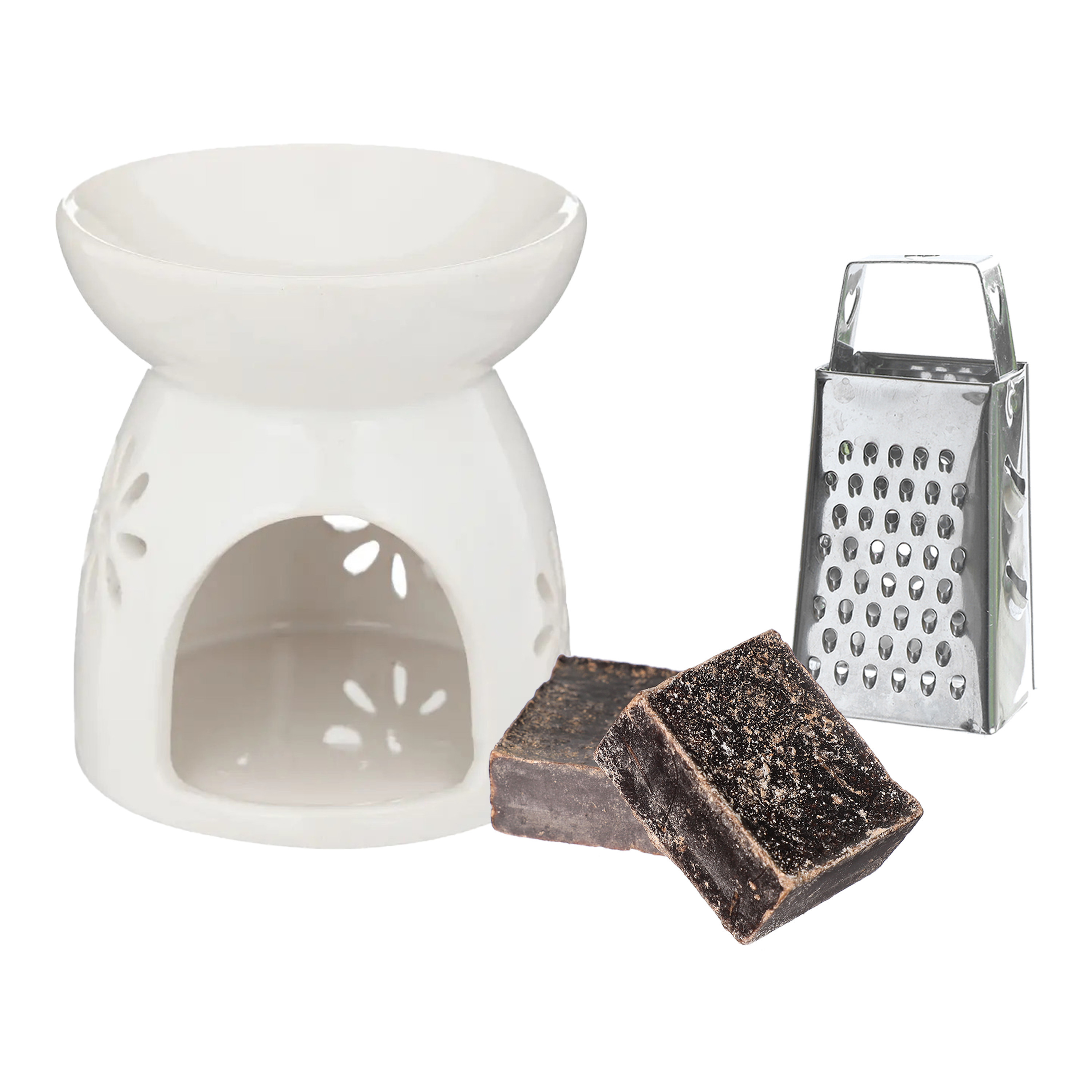 Amberblokjes-geurblokjes cadeauset musk geur inclusief geurbrander en mini rasp