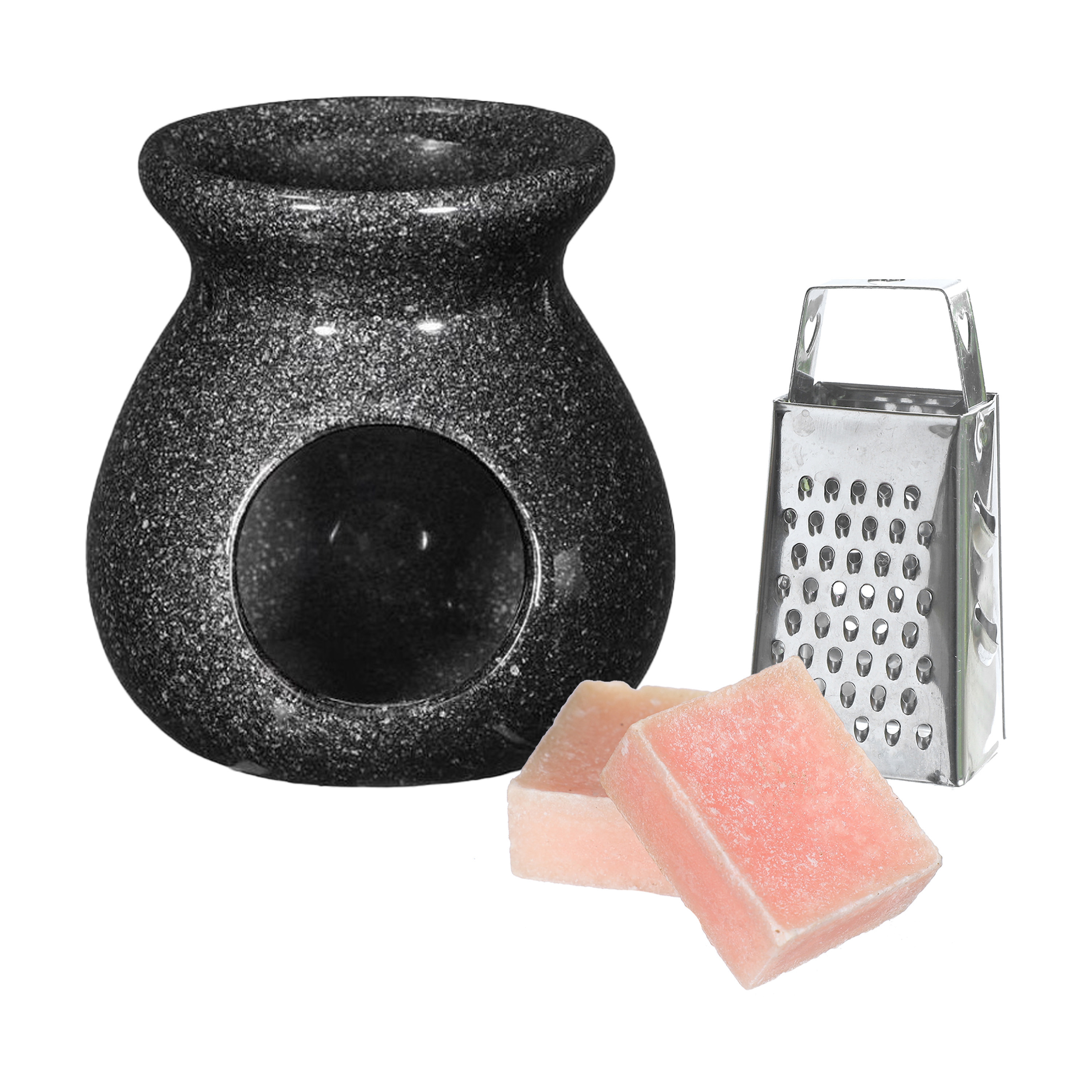 Amberblokjes-geurblokjes cadeauset roos geur inclusief geurbrander en mini rasp